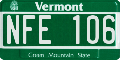 VT license plate NFE106