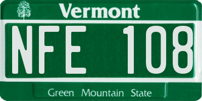 VT license plate NFE108