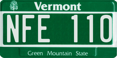 VT license plate NFE110