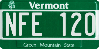 VT license plate NFE120