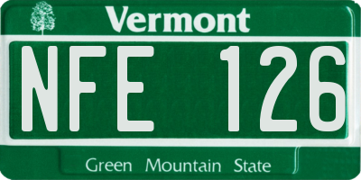 VT license plate NFE126