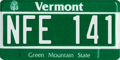 VT license plate NFE141