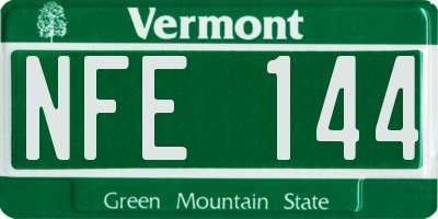 VT license plate NFE144