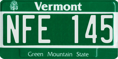 VT license plate NFE145