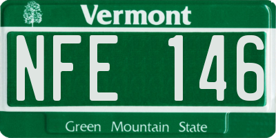 VT license plate NFE146