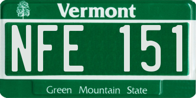 VT license plate NFE151