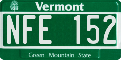 VT license plate NFE152