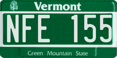 VT license plate NFE155