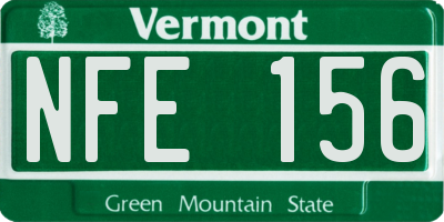 VT license plate NFE156