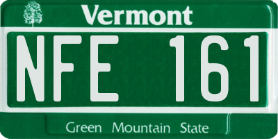 VT license plate NFE161