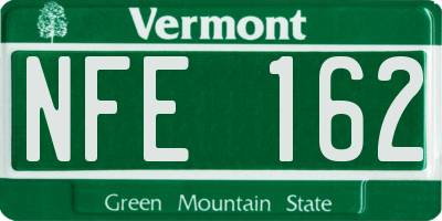 VT license plate NFE162
