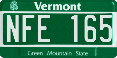 VT license plate NFE165