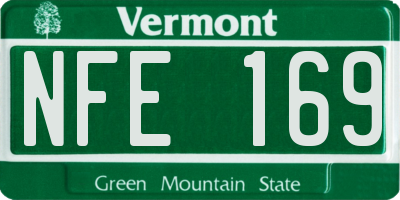 VT license plate NFE169