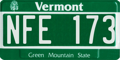 VT license plate NFE173