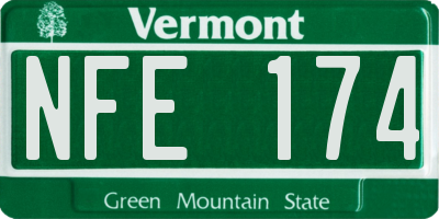VT license plate NFE174