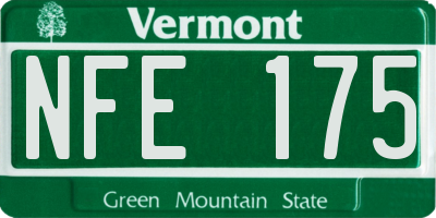 VT license plate NFE175