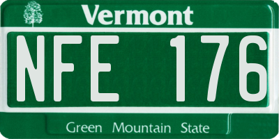 VT license plate NFE176