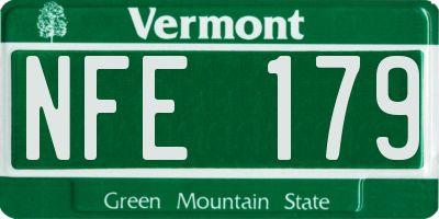 VT license plate NFE179