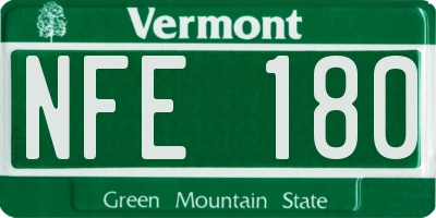 VT license plate NFE180