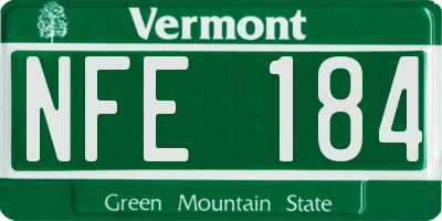 VT license plate NFE184