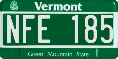 VT license plate NFE185