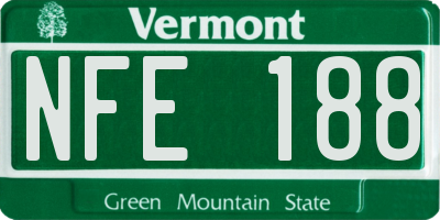 VT license plate NFE188