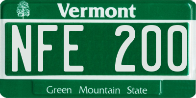 VT license plate NFE200