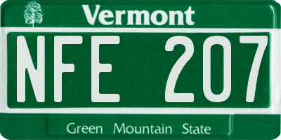 VT license plate NFE207