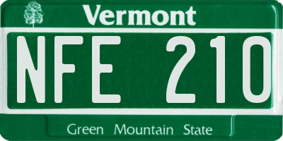 VT license plate NFE210
