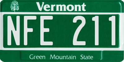 VT license plate NFE211
