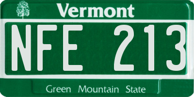 VT license plate NFE213