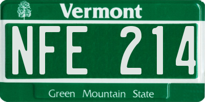 VT license plate NFE214