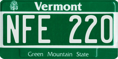 VT license plate NFE220