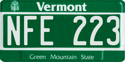 VT license plate NFE223