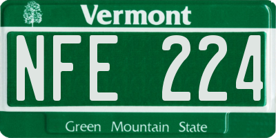 VT license plate NFE224