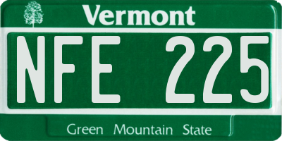 VT license plate NFE225