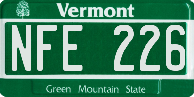 VT license plate NFE226