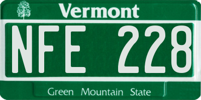 VT license plate NFE228