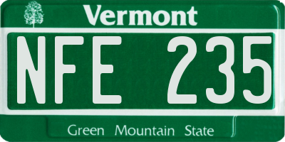 VT license plate NFE235