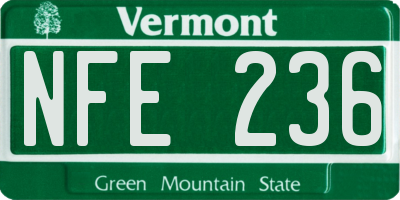 VT license plate NFE236