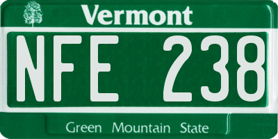 VT license plate NFE238