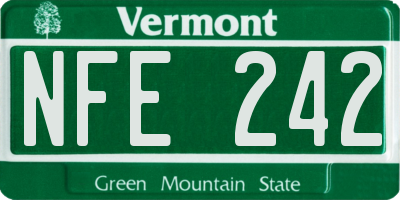 VT license plate NFE242
