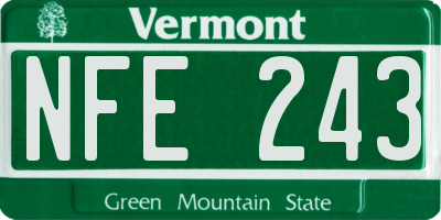 VT license plate NFE243