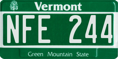 VT license plate NFE244