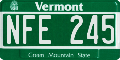 VT license plate NFE245