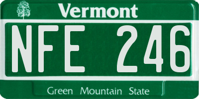 VT license plate NFE246