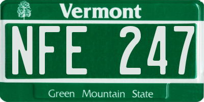 VT license plate NFE247
