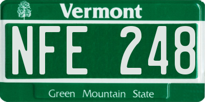 VT license plate NFE248