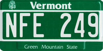 VT license plate NFE249