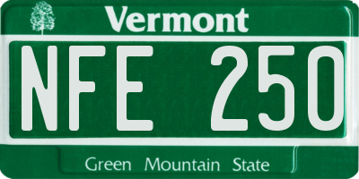 VT license plate NFE250